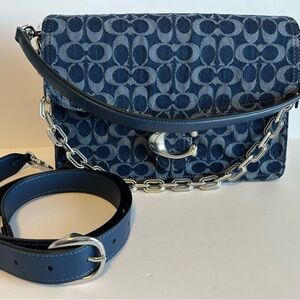 Coach Denim Signature Tabby 30